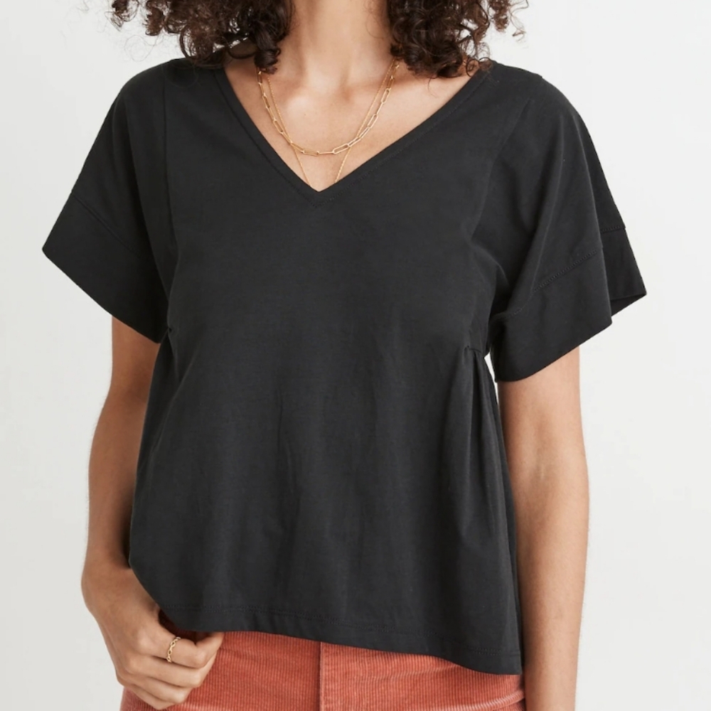 NWT MADEWELL Supima Cotton Flutter V-Neck Tshirt
